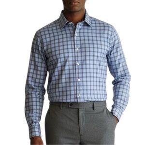 PETER MILLAR Men's Button Up Shirt Size Large Lavender / Blue Long Sleeve LARGE